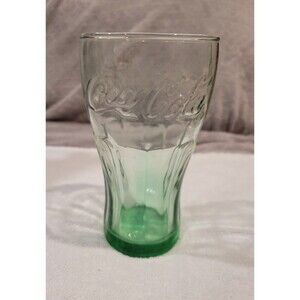 Vintage Classic Green Coca-Cola Glass - Contoured, Genuine Glass, 6"